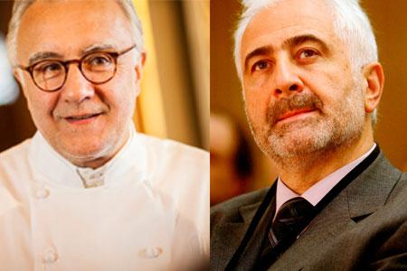 Alain Ducasse et Guy Savoy défendent l'œnologie et la gastronomie françaises. ©D.ALLARD/REA et HAMILTON/REA