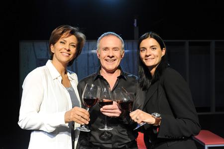 Corinne Touzet, Fred Nony et Audrey Bourolleau, directrice de l’Union des Côtes-de-Bordeaux. © UCB/UNION DES COTES-DE-BORDEAUX