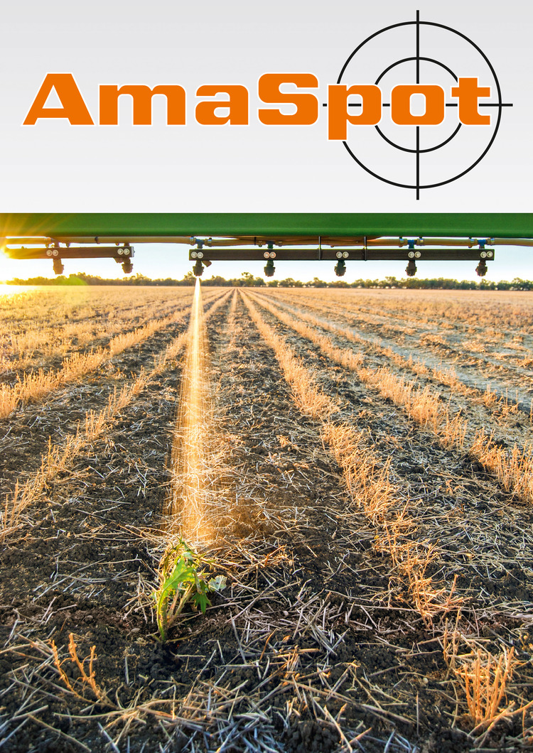 Amazone : l'AmaSpot est un dispositif de détection des mauvaises herbes par infrarouge afin de déclencher la pulvérisation de l'herbicide au niveau de chaque buse.