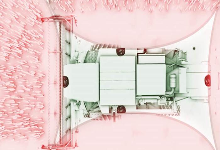 Fendt : une caméra 3D pour la moissonneuse-batteuse. Le chauffeur visualise tout son environnement sur son écran.