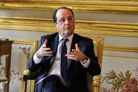François Hollande répond aux questions de La France Agricole lors d'un entretien exclusif le 15 février. Photo : Cédric Faimali/GFA