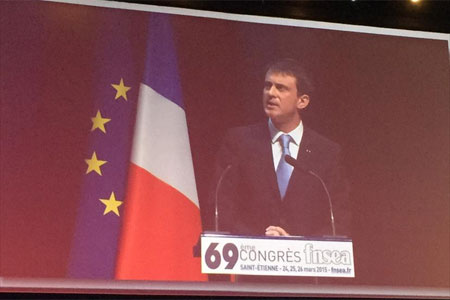 Manuel Valls lors du congrès de la FNSEA -  Source : compte twitter de Hervé Davesne