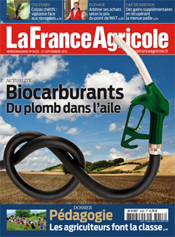 Couverture de La France Agricole du 21 septembre 2012 (n° 3453).