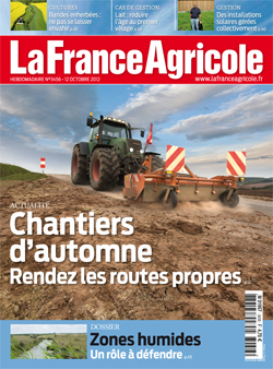 Couverture de La France Agricole du 12 octobre 2012 (n° 3456).