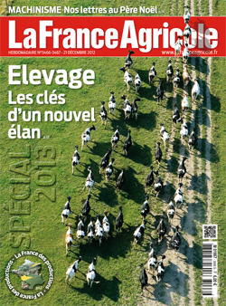 Couverture de La France Agricole du 19 décembre 2012 (n° 3466).