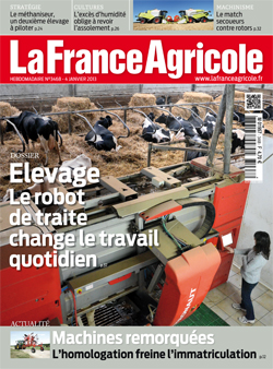 Couverture de La France Agricole du 4 janvier 2013 (n° 3468).