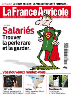 Couverture de La France Agricole du 11 janvier 2013 (n° 3469).