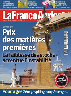 Couverture de La France Agricole du 1er février 2013 (n° 3472).