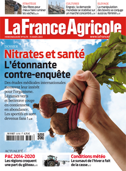 Couverture de La France Agricole du 15 mars 2013 (n° 3478).
