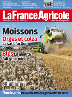 Couverture de La France Agricole du 8 août 2014 (n° 3550).