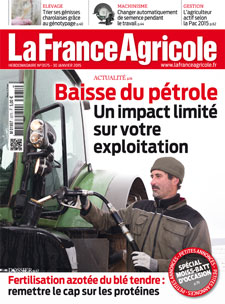 Couverture de La France Agricole du 30 janvier 2015 (n° 3575).