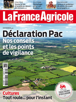 Couverture de La France Agricole du 17 avril 2015 (n° 3587).