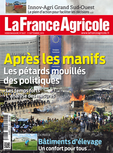 Couverture de La France Agricole du 11 septembre 2015 (n° 3607).