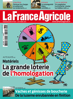 Couverture de La France Agricole du 2 octobre 2015 (n° 3610).
