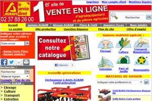 Copie d'écran du site de vente en ligne agricole Agram