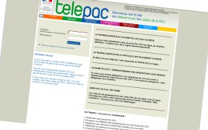Vous pouvez faire votre télédéclaration sur le site Telepac pour les dossiers Pac jusqu'au 15 mai 2013 (copie d'écran du site Télépac)